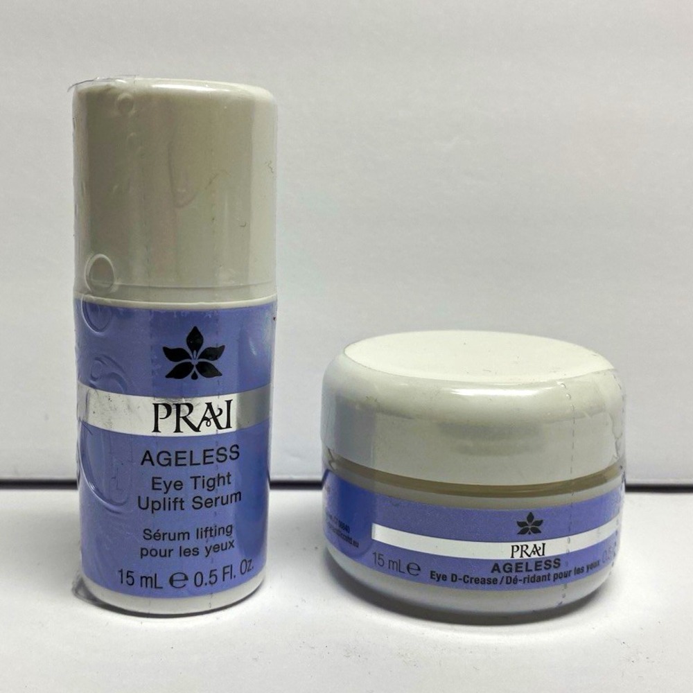 PRAI Ageless Eye Tight Uplift Serum 15 mL + Eye D Cream Set for Eye Area sealed